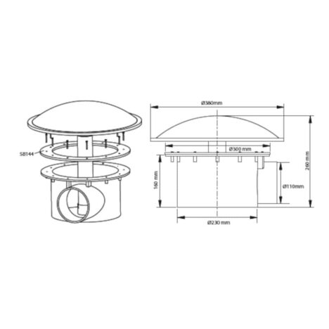 Bottenavlopp 110 mm